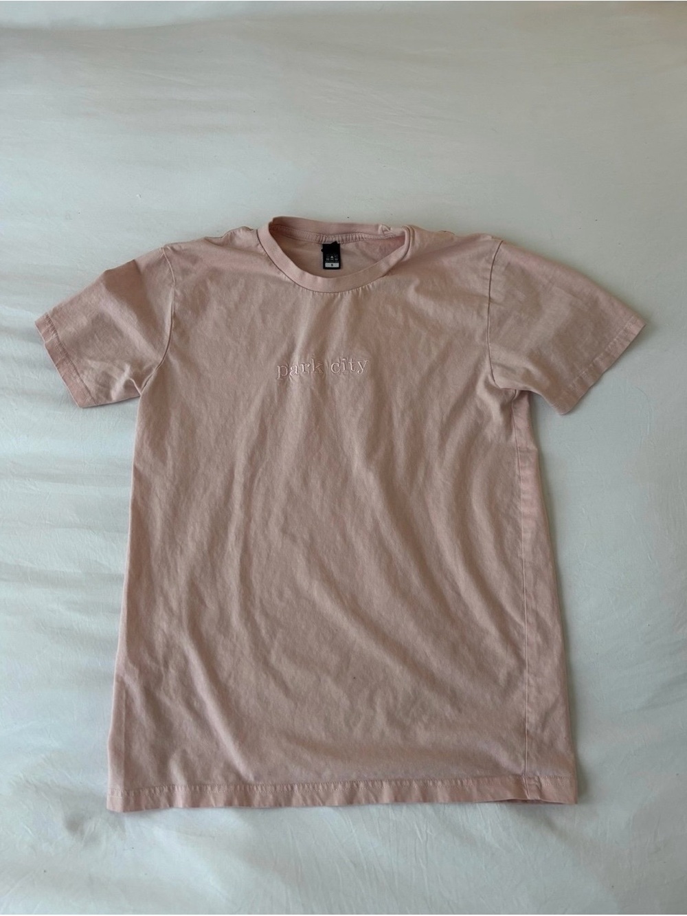 AS Colour Park City Embroidered Baby Pink Tee Size Small